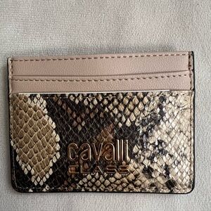 Cavalli Class Sici Signature Python Card Holder Wallet NWT